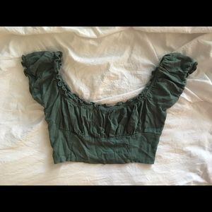 Pacsun Lottie Moss sage green crop top